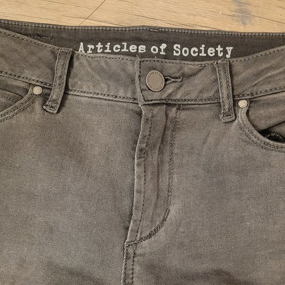 Articles Of Society Skinny Stretch Jeans  Distressed  27  Grayish Black - Picture 3 of 5